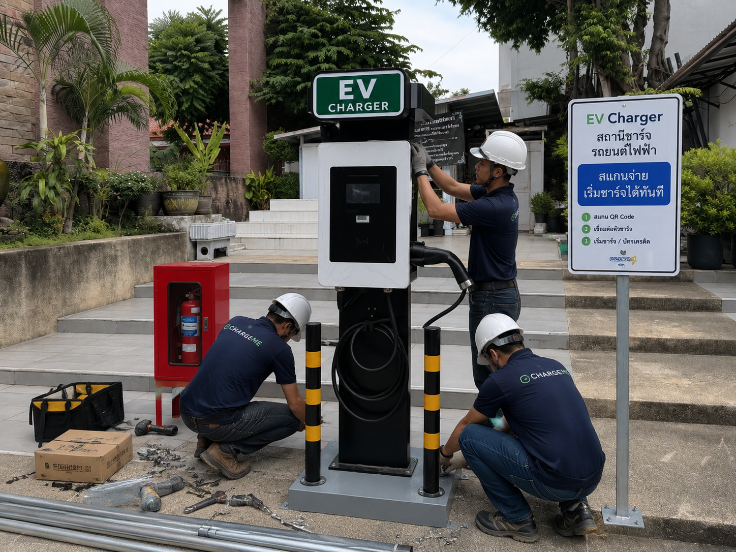 งานติดตั้งสถานีชาร์จ EV