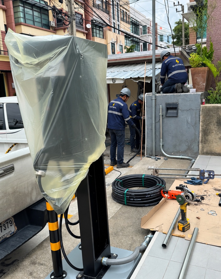 EV Charging Station Solution งานติดตั้งระบบไฟฟ้าสถานีชาร์จ 1